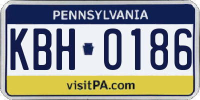 PA license plate KBH0186