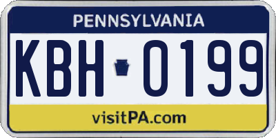 PA license plate KBH0199