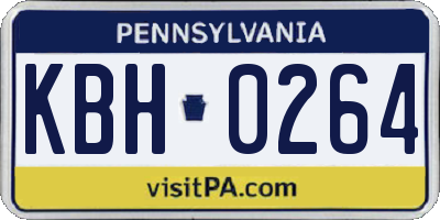 PA license plate KBH0264