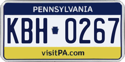 PA license plate KBH0267