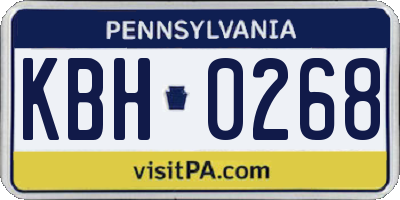 PA license plate KBH0268