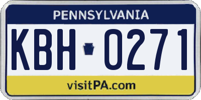 PA license plate KBH0271