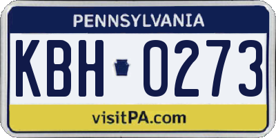 PA license plate KBH0273