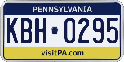 PA license plate KBH0295