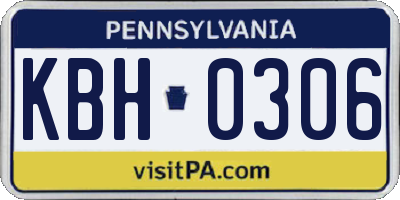 PA license plate KBH0306