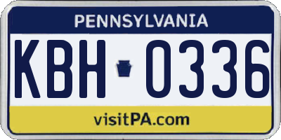 PA license plate KBH0336
