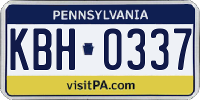 PA license plate KBH0337
