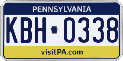 PA license plate KBH0338