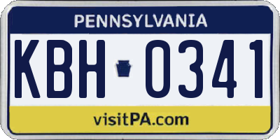 PA license plate KBH0341