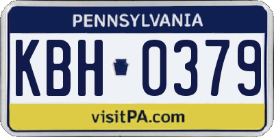 PA license plate KBH0379