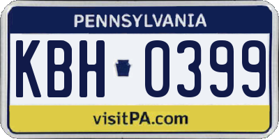 PA license plate KBH0399