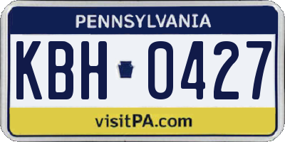 PA license plate KBH0427