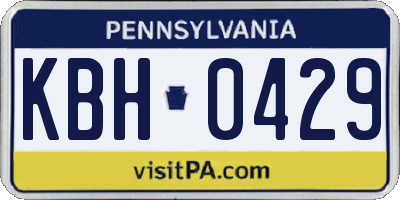 PA license plate KBH0429