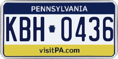 PA license plate KBH0436