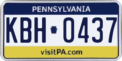 PA license plate KBH0437