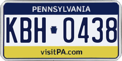 PA license plate KBH0438