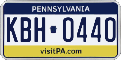 PA license plate KBH0440