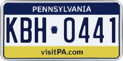 PA license plate KBH0441