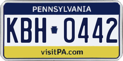 PA license plate KBH0442