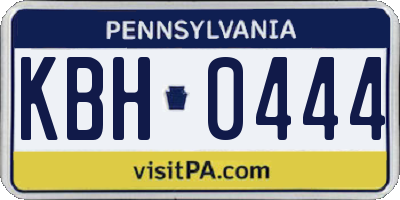 PA license plate KBH0444