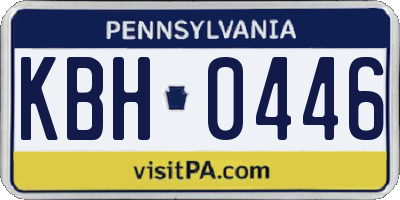 PA license plate KBH0446