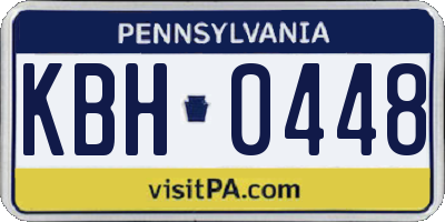 PA license plate KBH0448