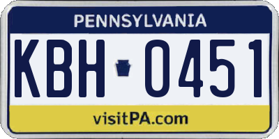 PA license plate KBH0451