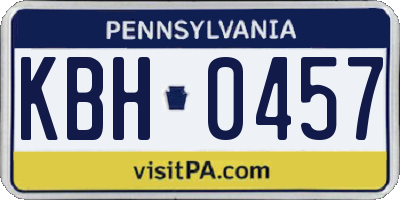 PA license plate KBH0457