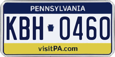 PA license plate KBH0460