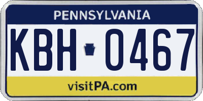PA license plate KBH0467