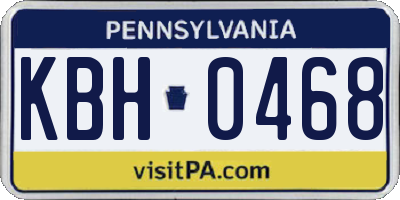 PA license plate KBH0468