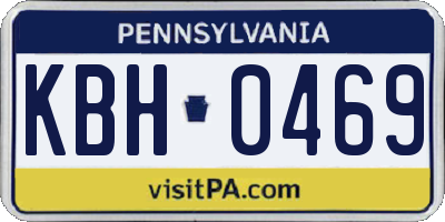 PA license plate KBH0469