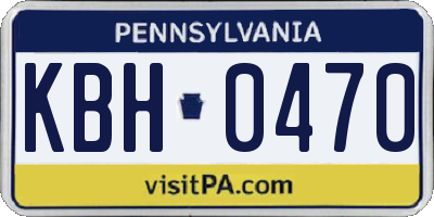 PA license plate KBH0470