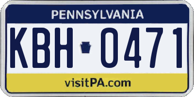 PA license plate KBH0471