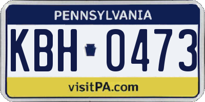 PA license plate KBH0473