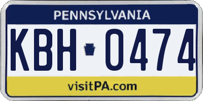 PA license plate KBH0474