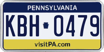 PA license plate KBH0479