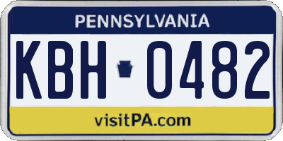 PA license plate KBH0482
