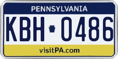 PA license plate KBH0486