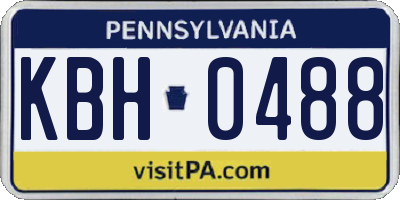 PA license plate KBH0488