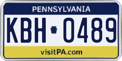 PA license plate KBH0489