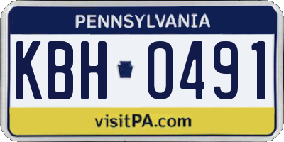 PA license plate KBH0491