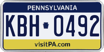 PA license plate KBH0492