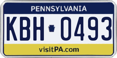 PA license plate KBH0493
