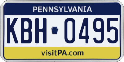 PA license plate KBH0495