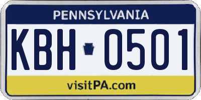 PA license plate KBH0501