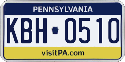 PA license plate KBH0510