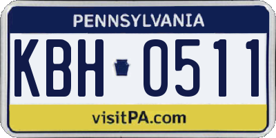 PA license plate KBH0511
