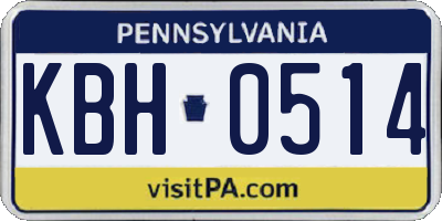 PA license plate KBH0514
