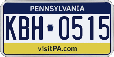 PA license plate KBH0515